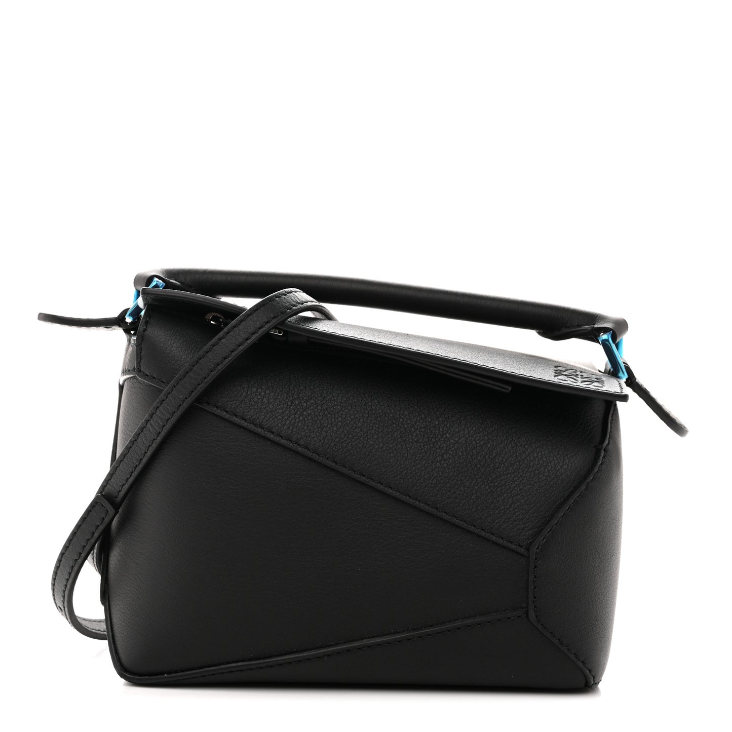 Calfskin Mini Puzzle Edge Bag Black