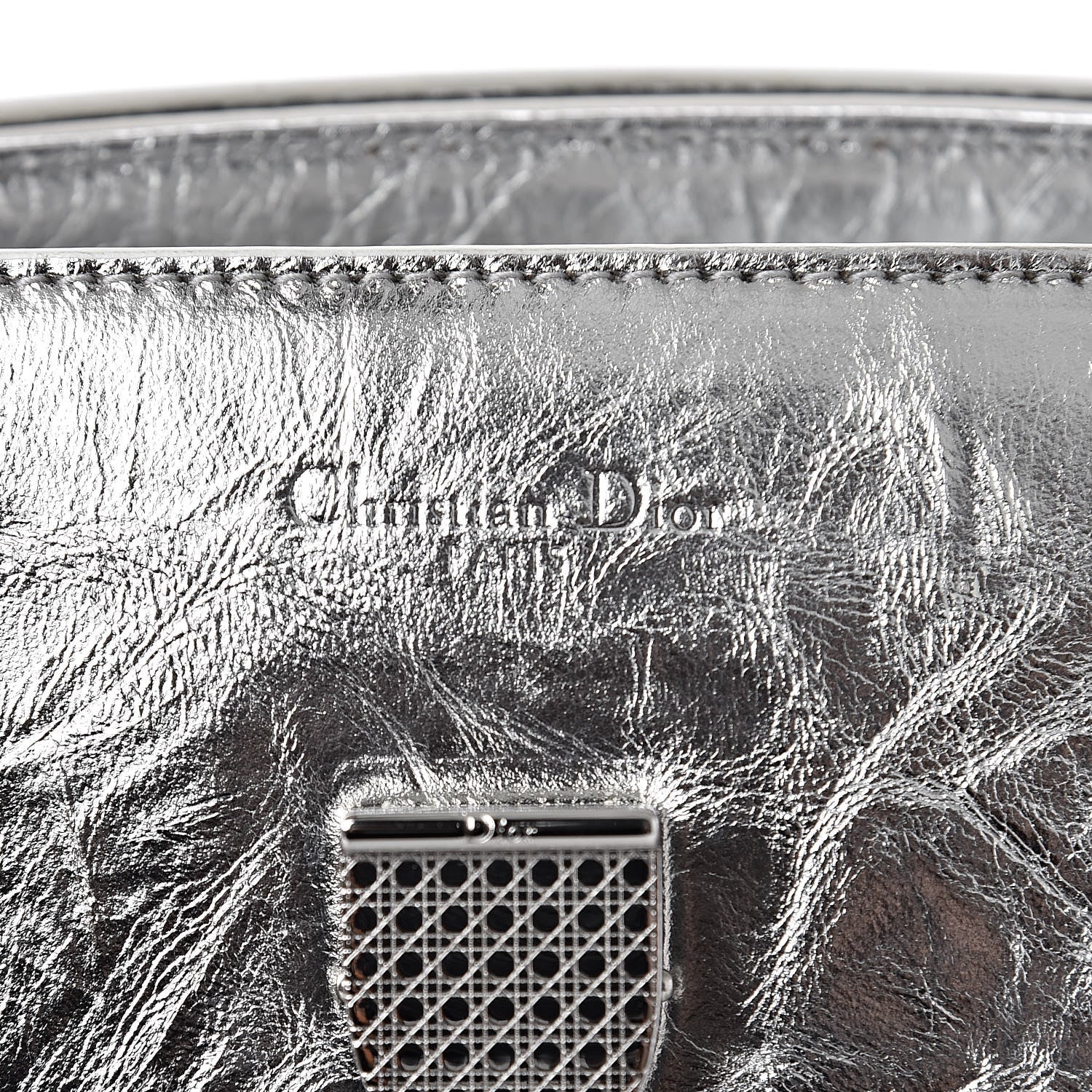 Christian Dior Metallic Calfskin Medium Diorever Flap Silver 6 of 10