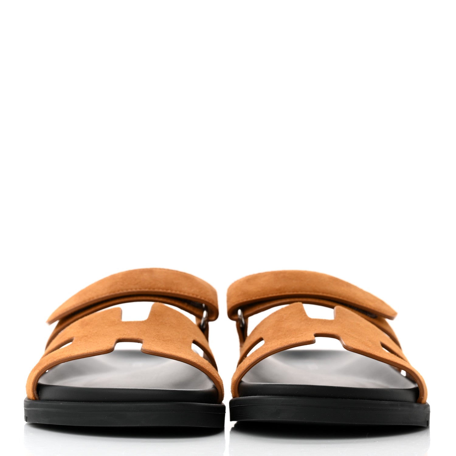 Hermes Suede Goatskin Womens Chypre Sandals 37 Naturel 2 of 9