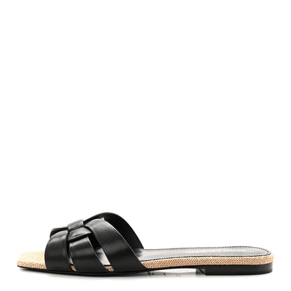 Saint Laurent Calfskin Nu Pied 05 Slide Sandals 35 Black 1 of 10