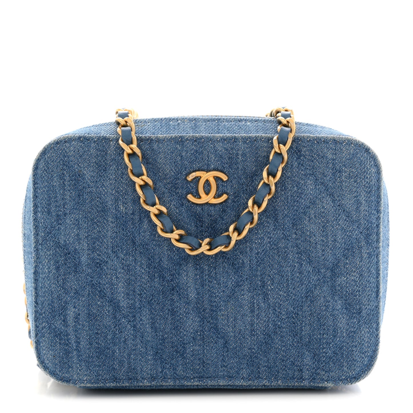 Denim Quilted CC Pearl Crush Camera Case Blue