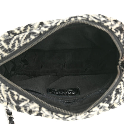 Chanel Tweed CC Camera Case Black White Grey 5 of 10