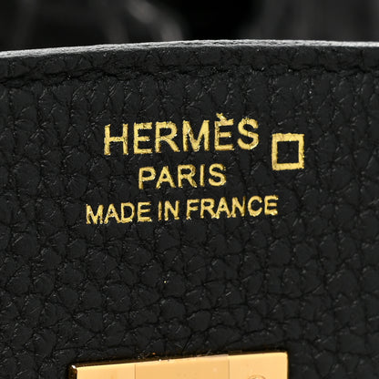 Hermes Togo Matte Alligator Birkin Touch 25 Black 6 of 7