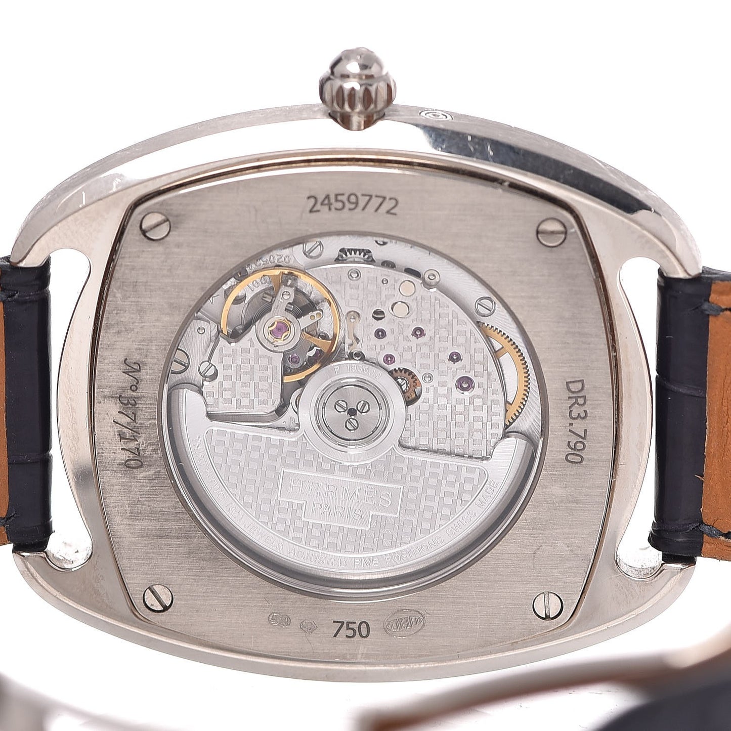 18K White Gold Alligator 40.5mm Dressage Annual Calendar Automatic Watch Bleu Obscur