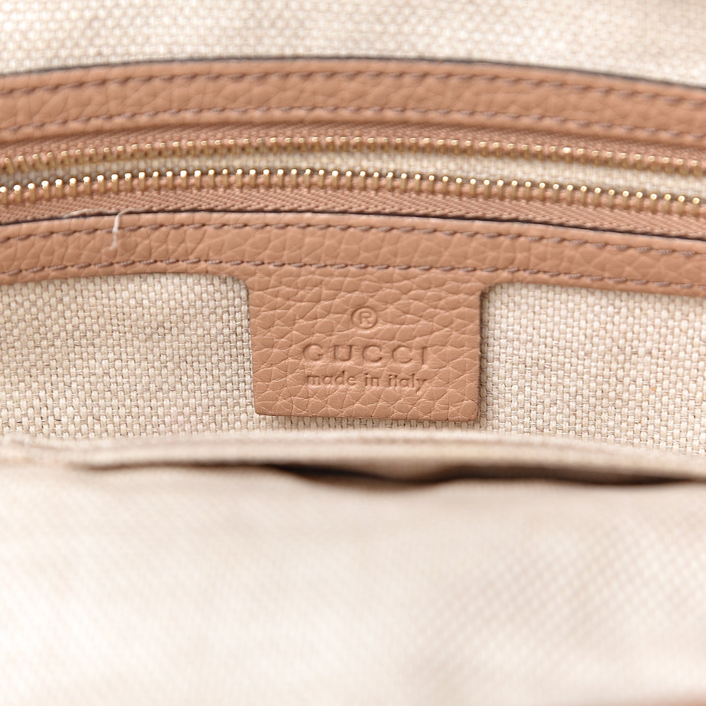 Pebbled Calfskin Small Soho Top Handle Bag Camelia