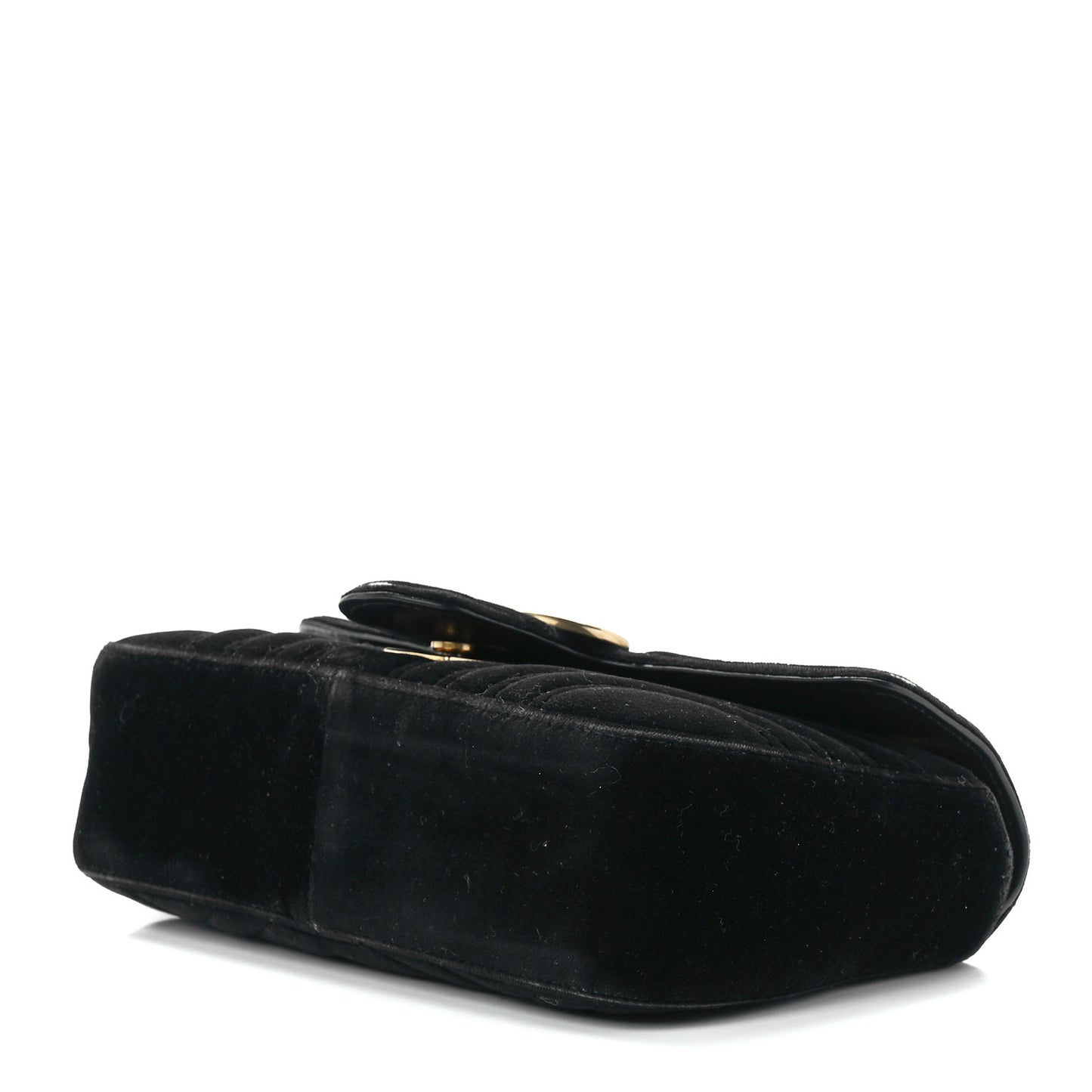Velvet Matelasse Mini GG Marmont Shoulder Bag Black
