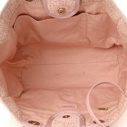 Chanel Lurex Boucle Deauville Medium Tote Pink 5 of 15