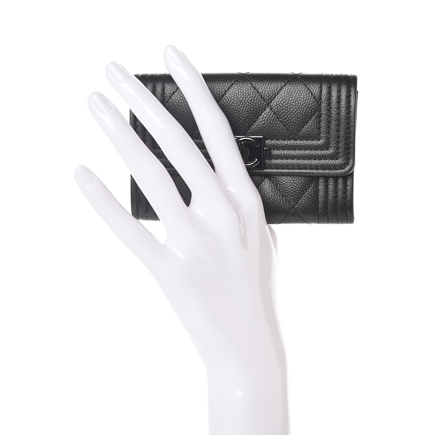 Chanel Caviar Quilted Boy Flap Card Holder So Black 2 of 9