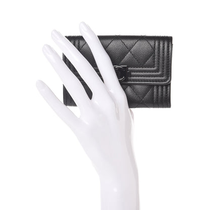 Chanel Caviar Quilted Boy Flap Card Holder So Black 2 of 9