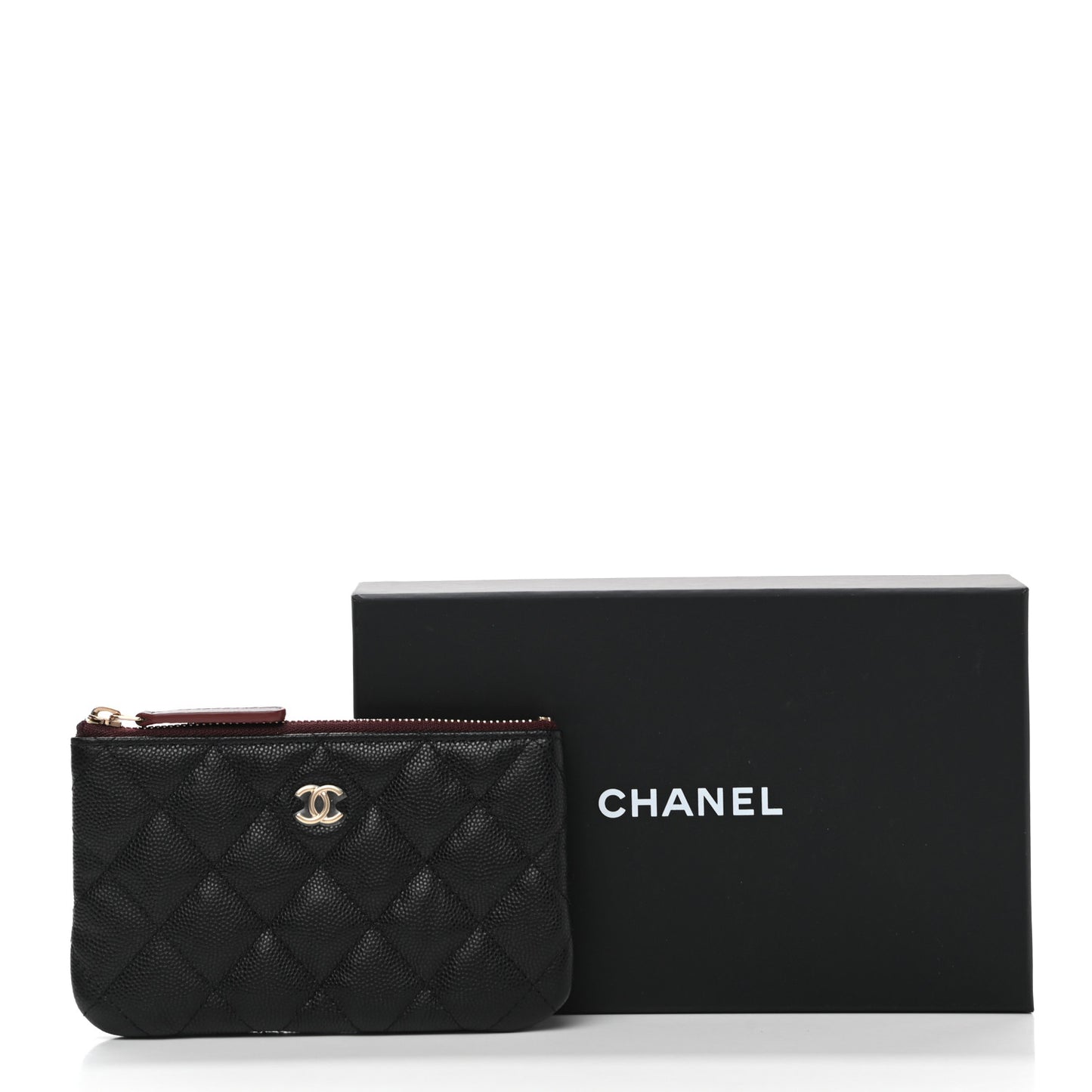 Caviar Quilted Small Cosmetic Case Black