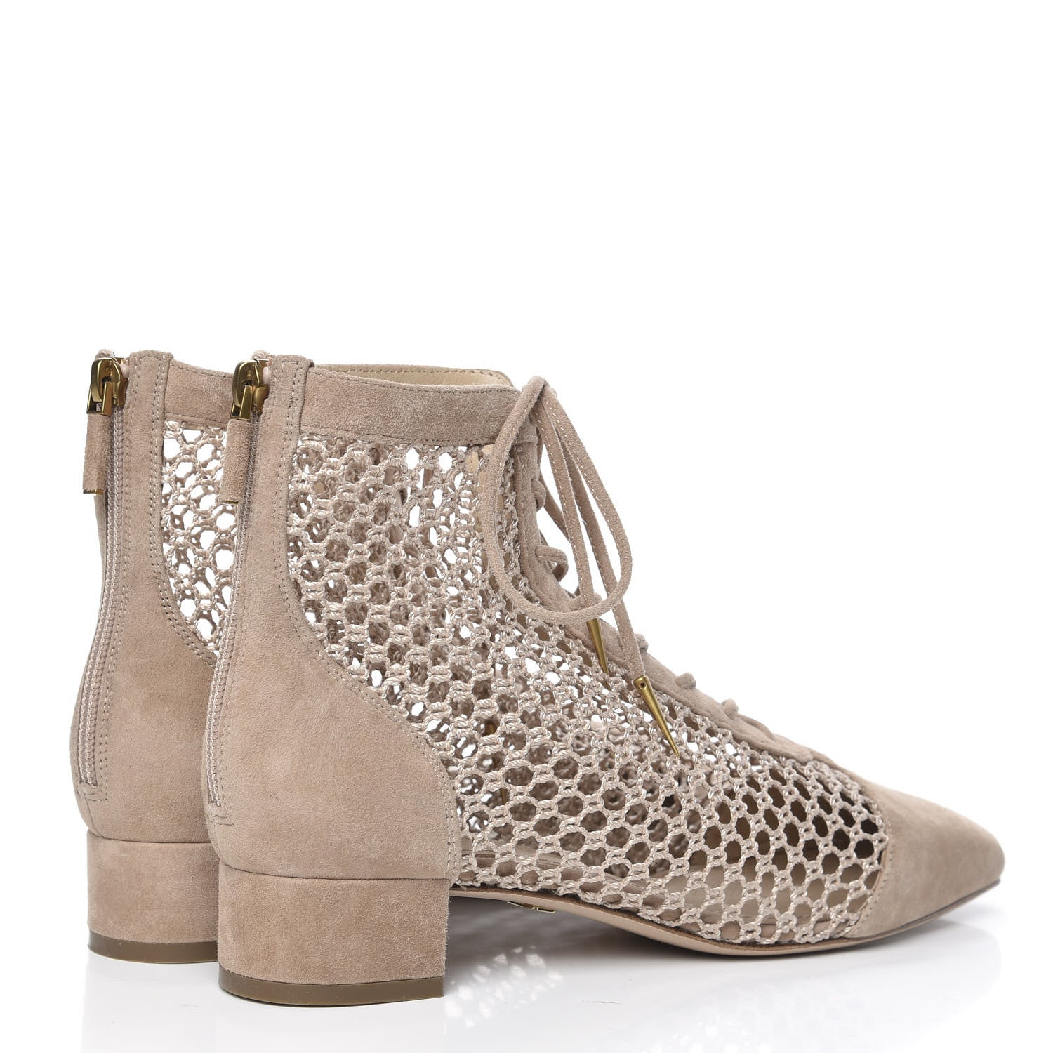 Christian Dior Suede Resille Naughtily-D 30mm Ankle Boots 38.5 Nude 4 of 8