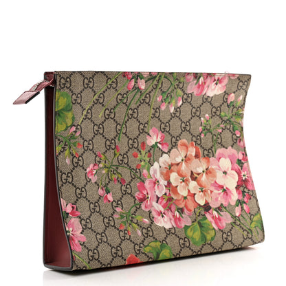 Gucci GG Supreme Monogram Blooms Large Cosmetic Case Beige Multicolor Dry Rose 3 of 10