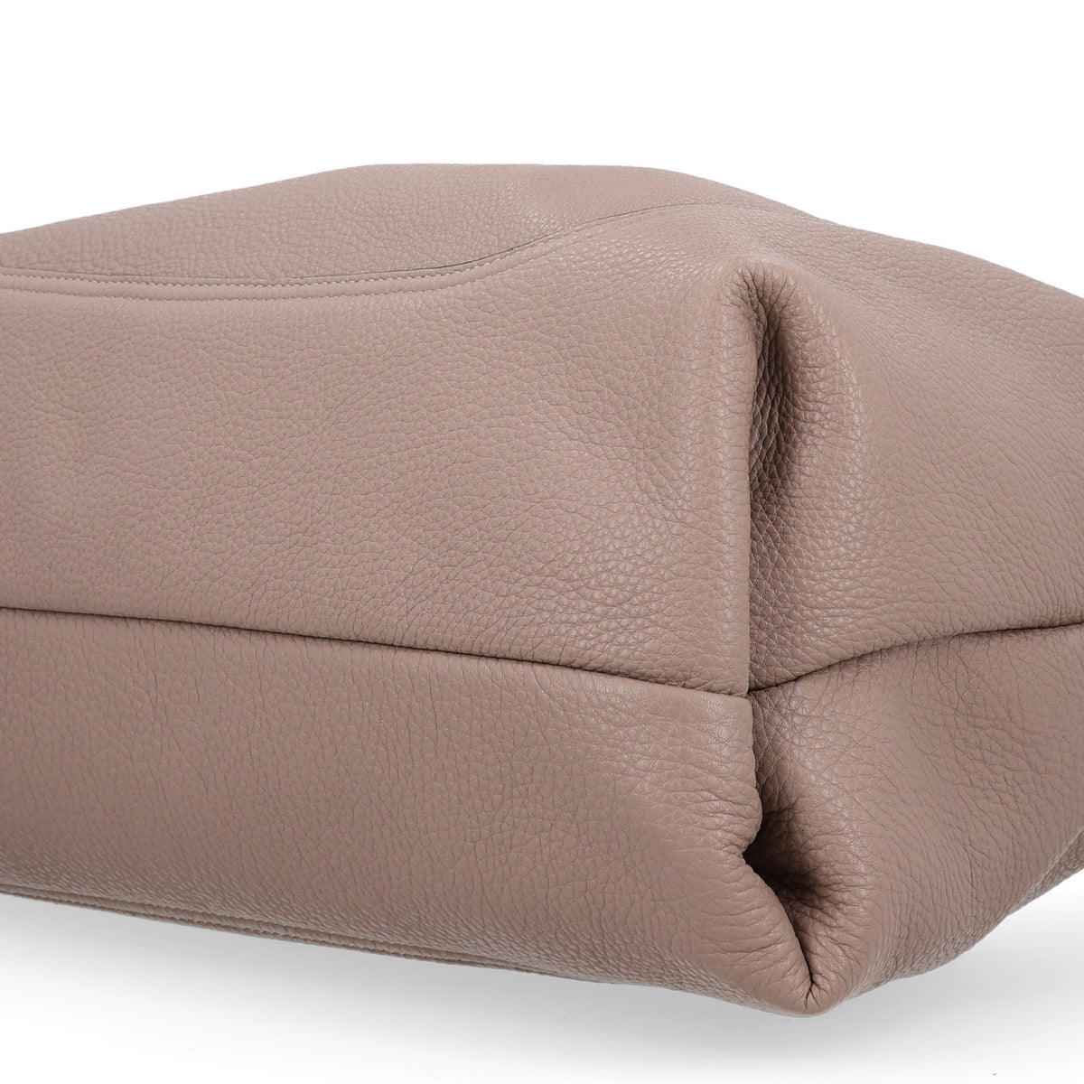 Grained Calfskin Softbit Maxi Shoulder Bag Taupe