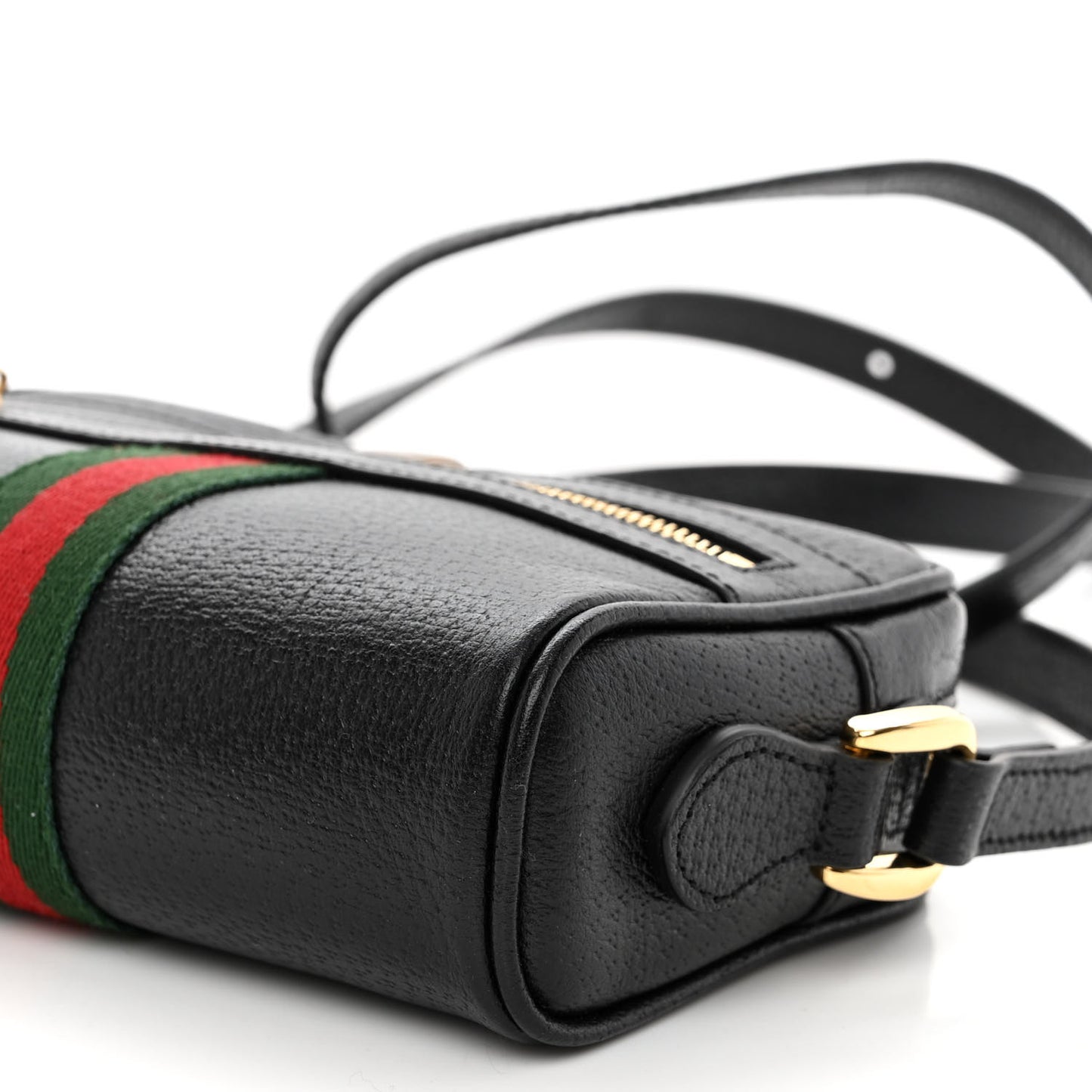 Calfskin Web Mini Ophidia Shoulder Bag Black