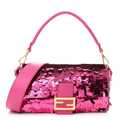 Fendi Sequin Paillettes Vitello Grace Sex and the City Baguette Ciclamino Pilar 1 of 9