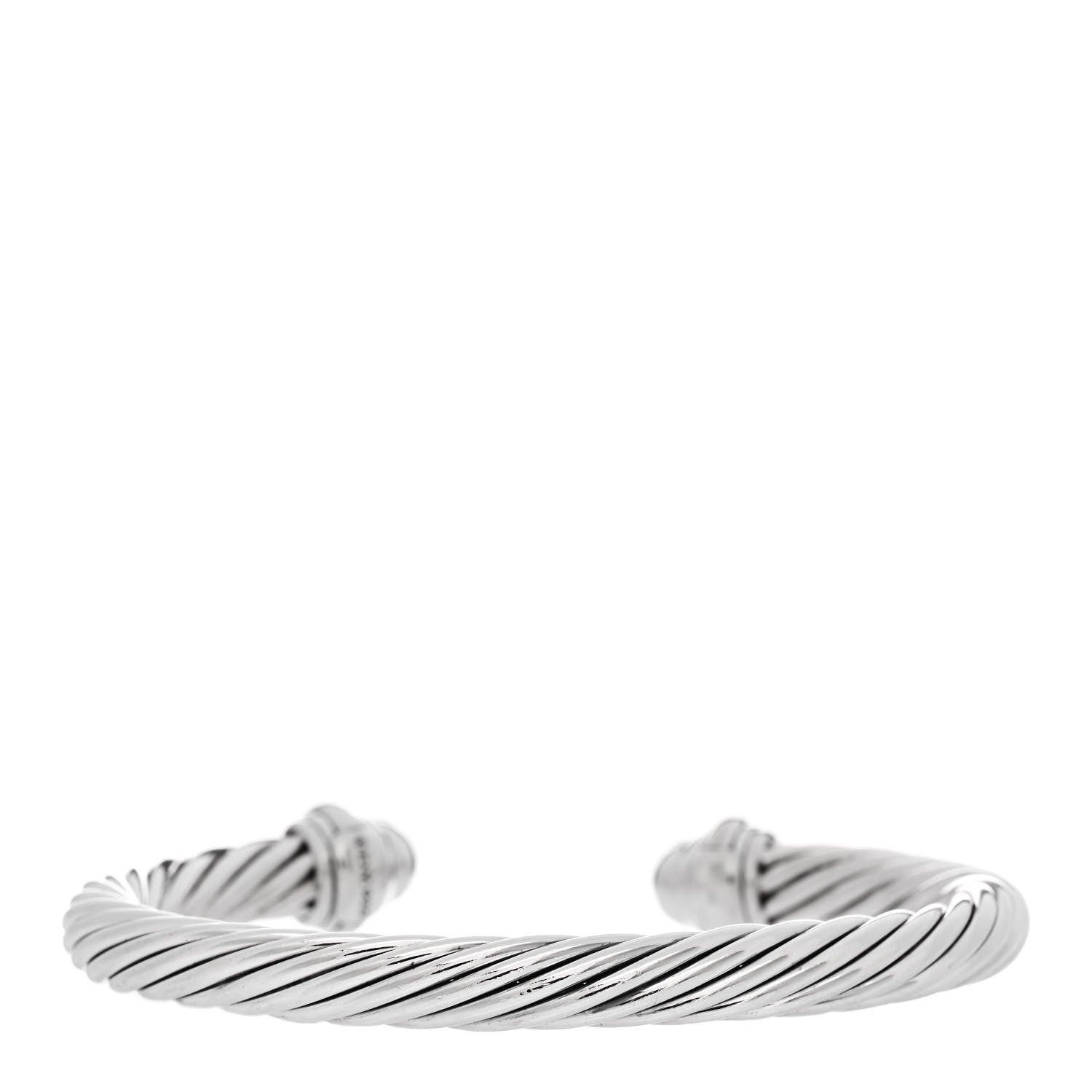 David Yurman Sterling Silver Diamond 7mm Cable Classics Bracelet 2 of 4
