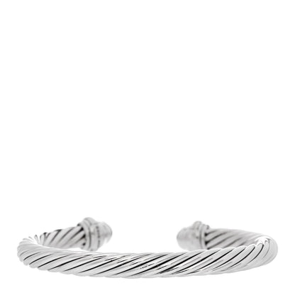 David Yurman Sterling Silver Diamond 7mm Cable Classics Bracelet 2 of 4