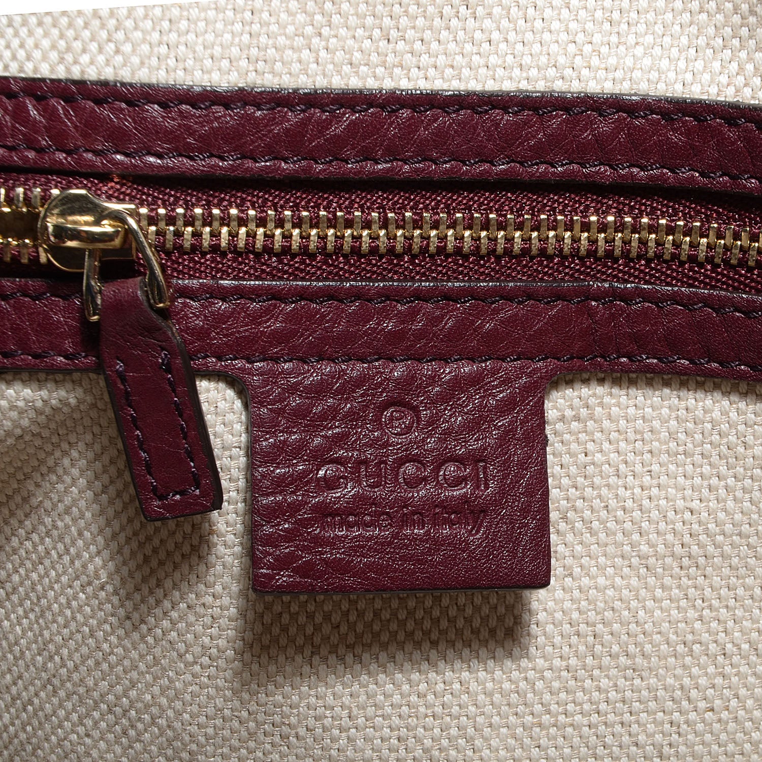 Gucci Pebbled Calfskin Large Soho Shoulder Bag Bordeaux 5 of 6