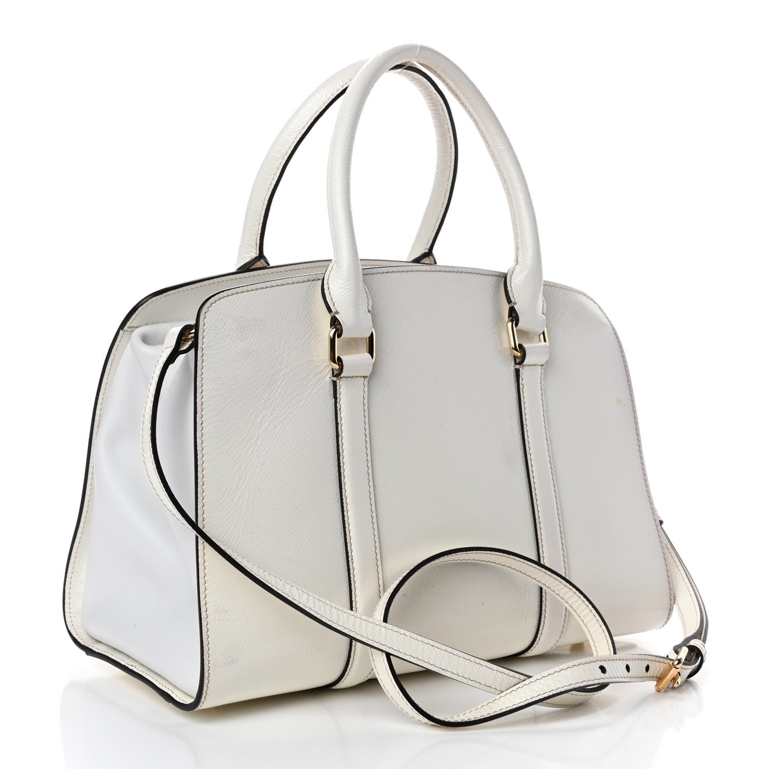 Burberry Patent Calfskin Medium Dinton Tote White 2 of 4