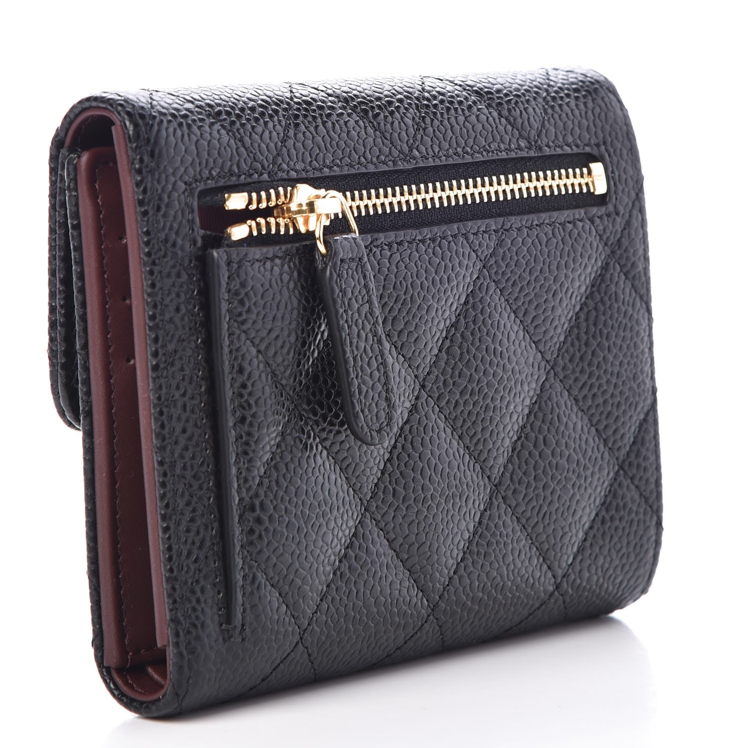 Chanel Caviar Quilted Compact Flap Wallet Black 3 of 9