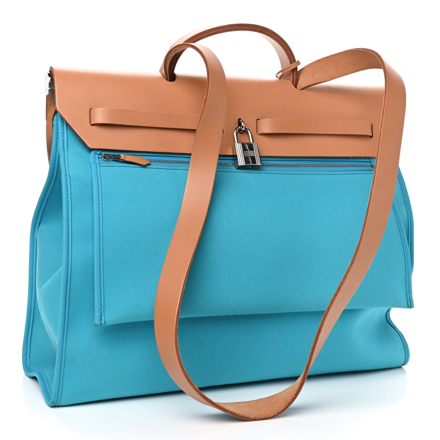 Hermes Toile Vache Hunter Herbag Zip 39 MM Bleu Azteque 2 of 7
