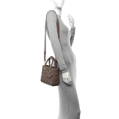 Christian Dior Lambskin Cannage Small My ABCDior Lady Dior Warm Taupe 2 of 12