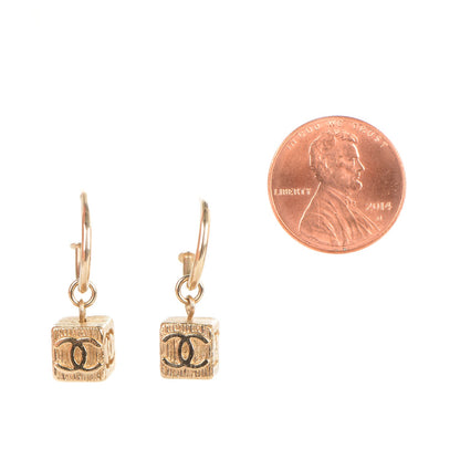 Chanel CC Cube Earrings Gold 2 of 4