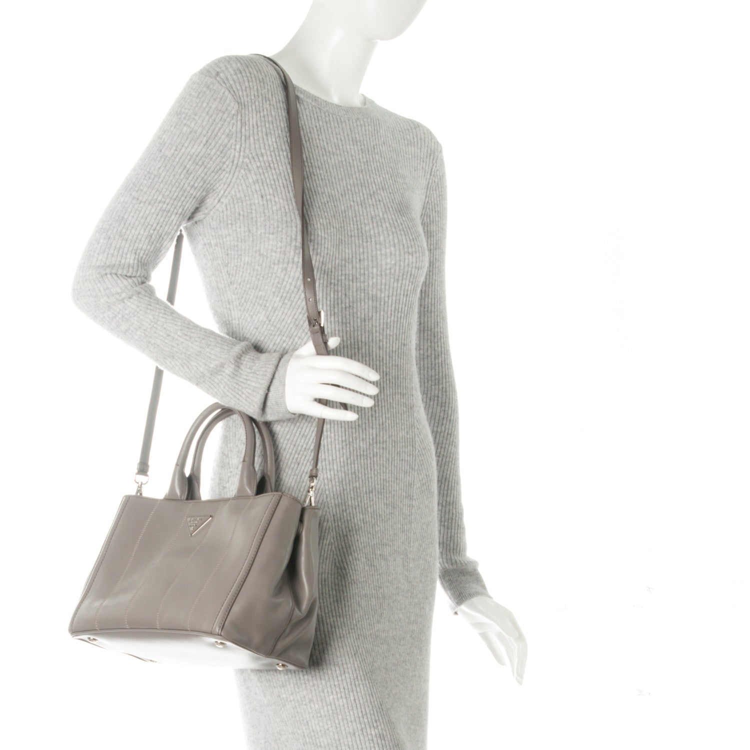Prada Soft Calf Tote Argilla 2 of 9