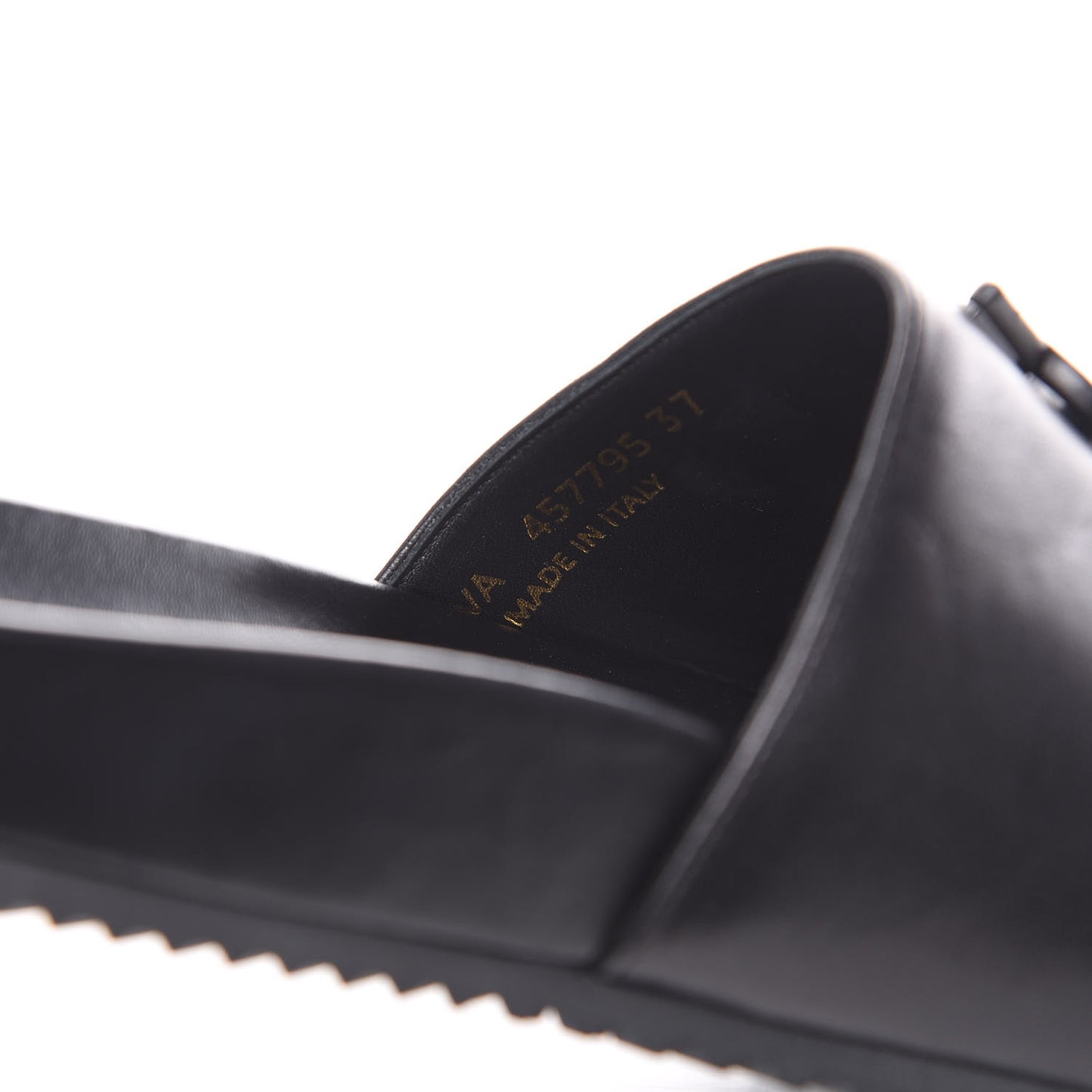 Lambskin Joan Slide Sandals 37 Black