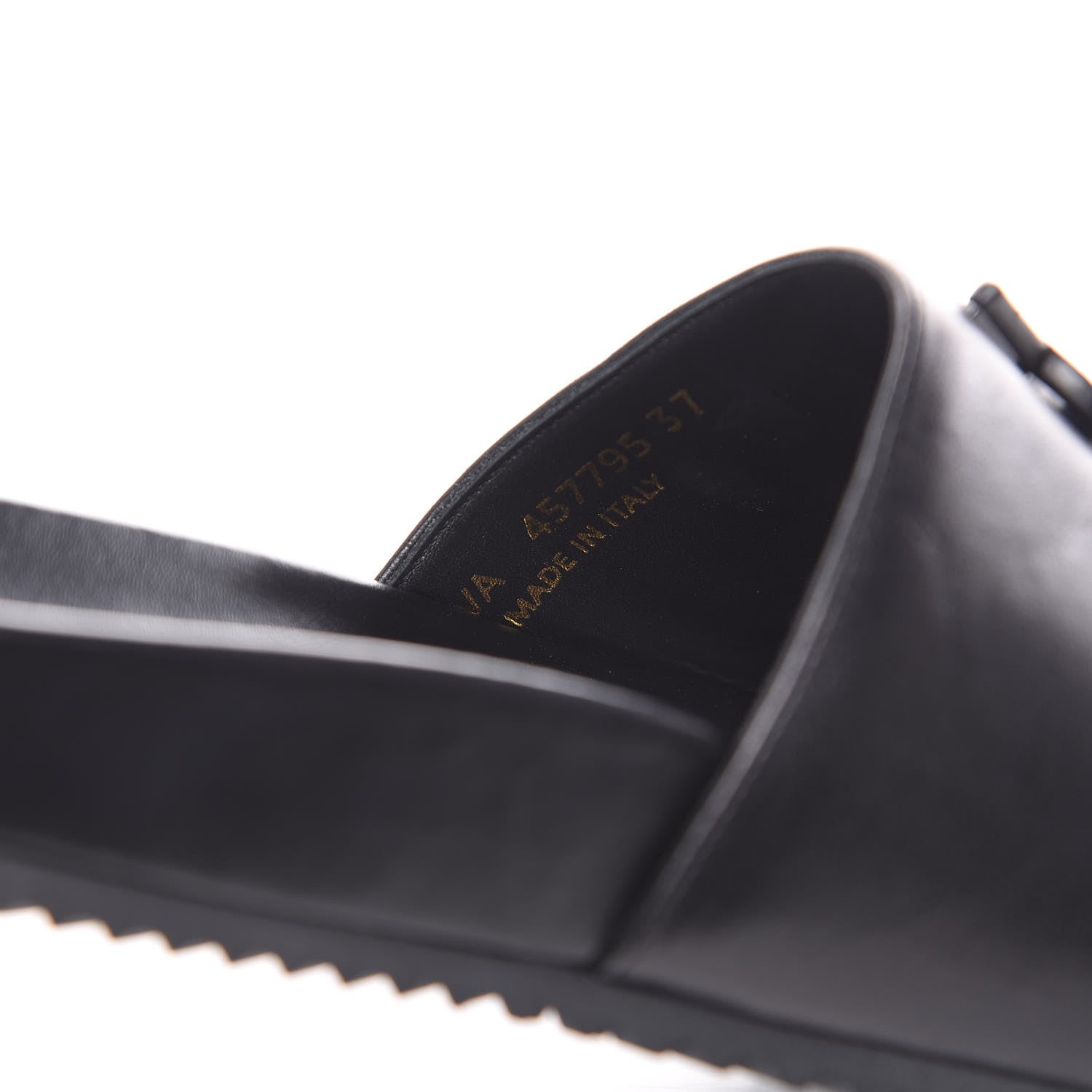 Saint Laurent Lambskin Joan Slide Sandals 37 Black 7 of 8