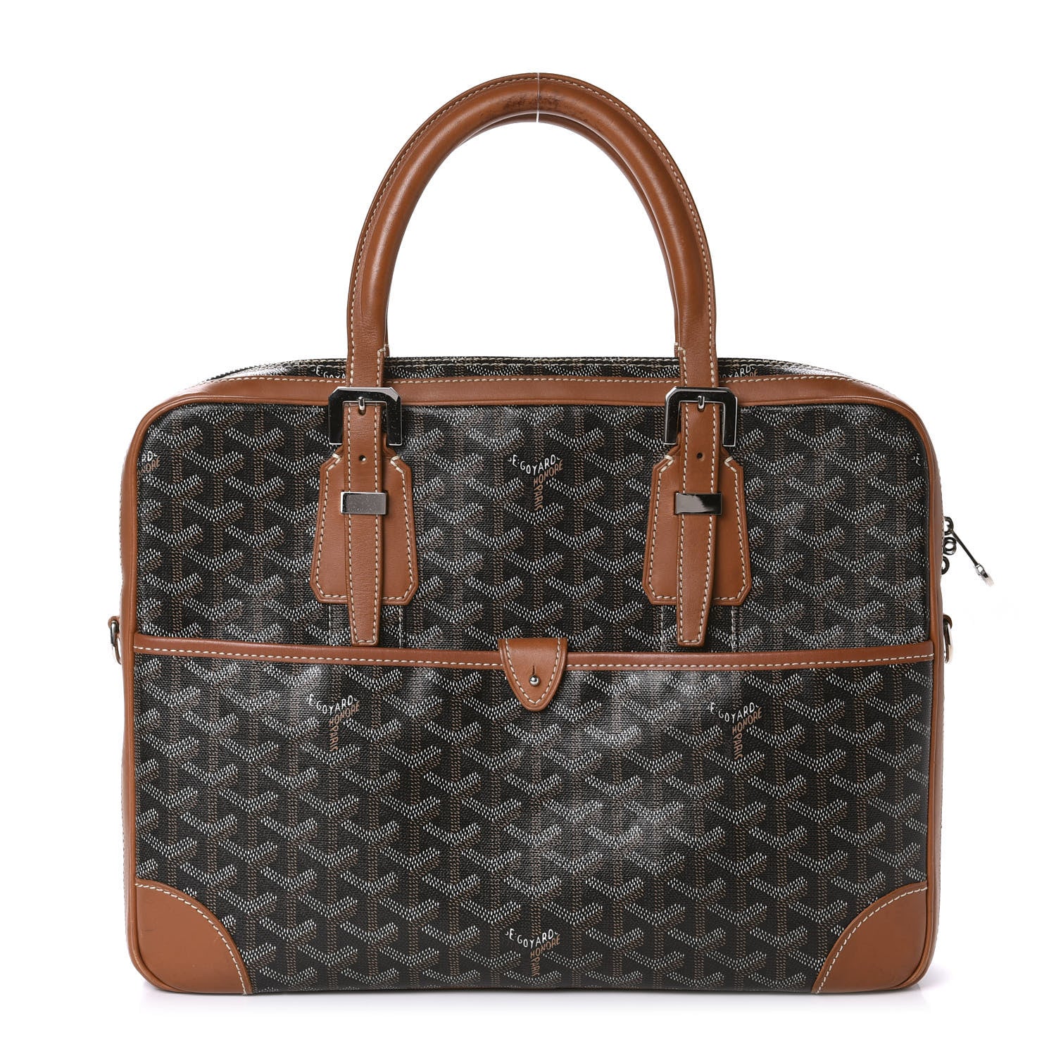 Goyard Goyardine Ambassade PM Briefcase Black Gold 1 of 13