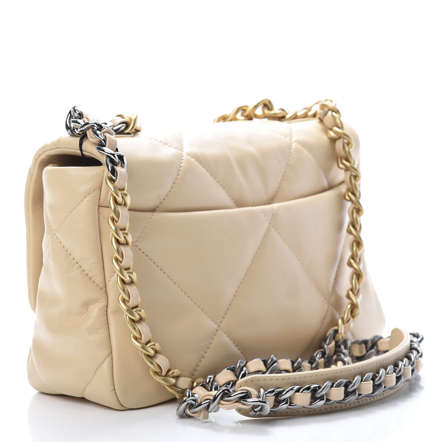 Chanel Goatskin Quilted Medium 19 Flap Beige 3 of 11