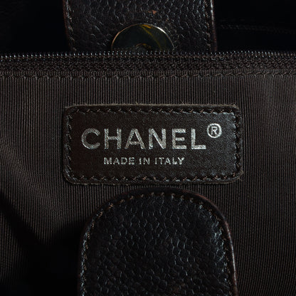 Chanel Caviar Petit Shopping Tote PST Dark Brown 6 of 8