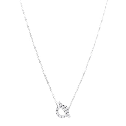 Hermes 18K White Gold Diamond Finesse Pendant Necklace 1 of 5