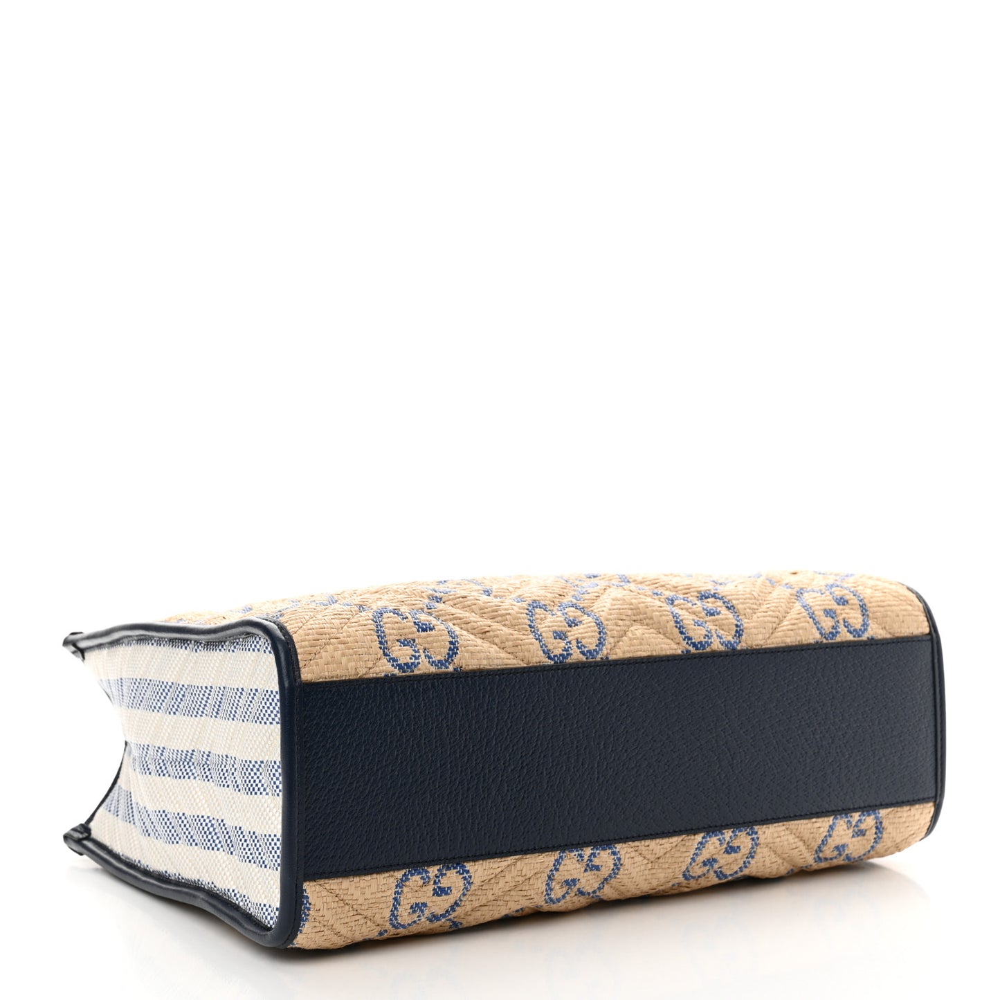 Raffia GG Monogram Matelasse Medium GG Marmont Shoulder Tote Natural Royale Off White