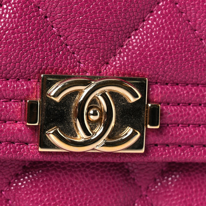 Chanel Caviar Quilted Medium Boy Flap Wallet Fuchsia 12 of 12