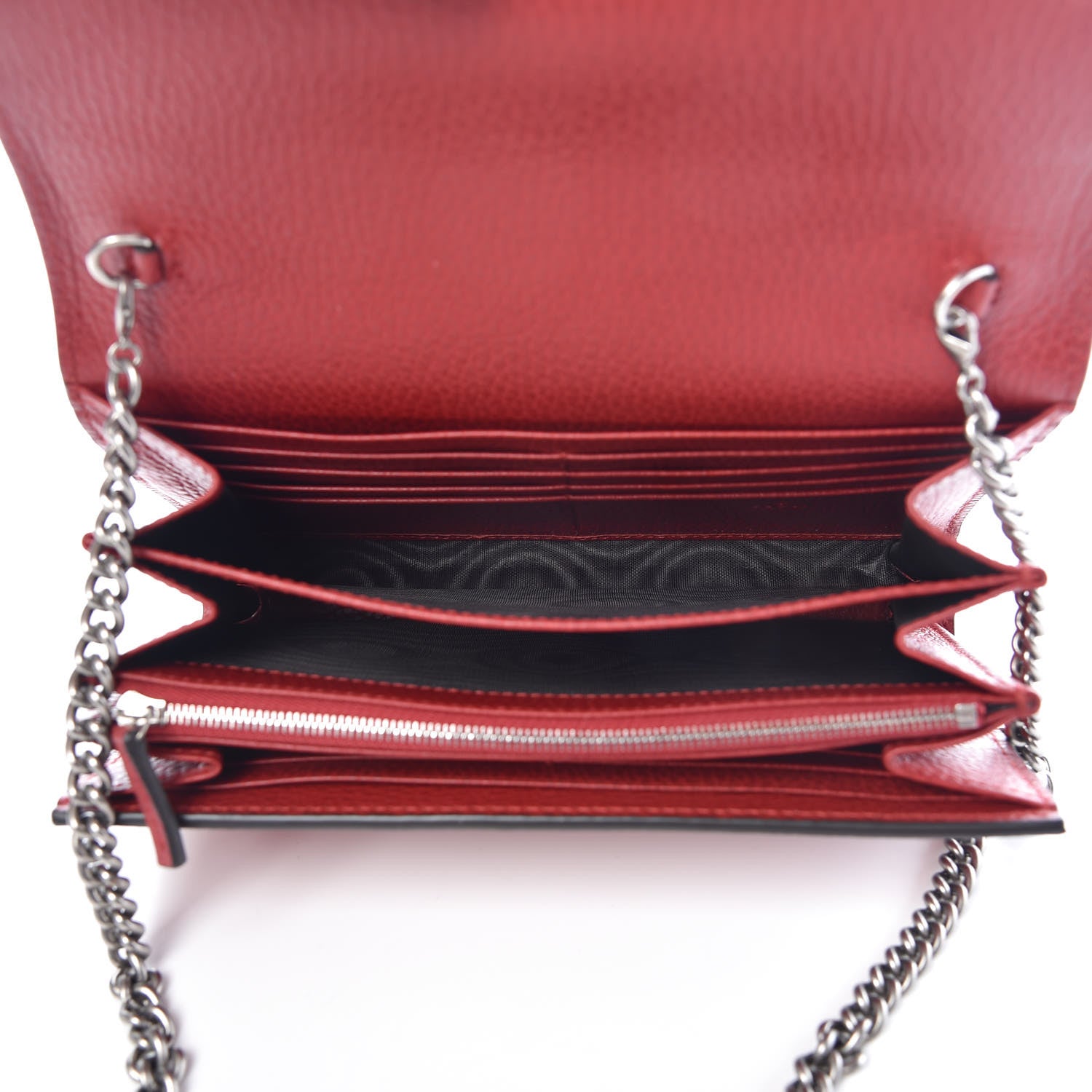 Gucci Calfskin Mini Dionysus Chain Wallet Hibiscus Red 4 of 8