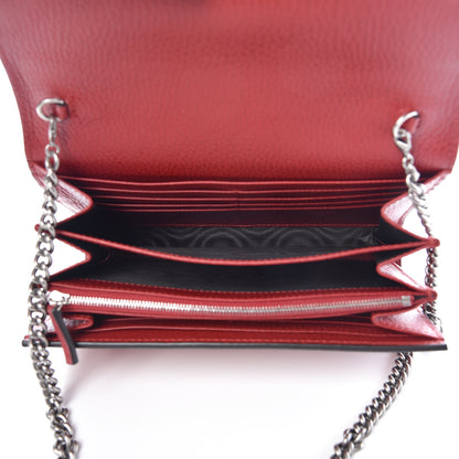 Gucci Calfskin Mini Dionysus Chain Wallet Hibiscus Red 4 of 8
