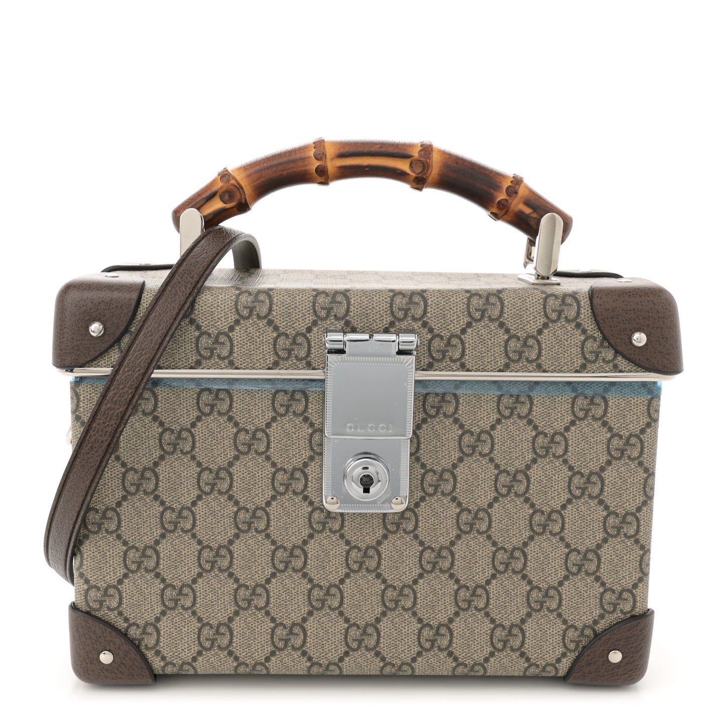 GG Supreme Monogram Globe-Trotter Beauty Case Brown