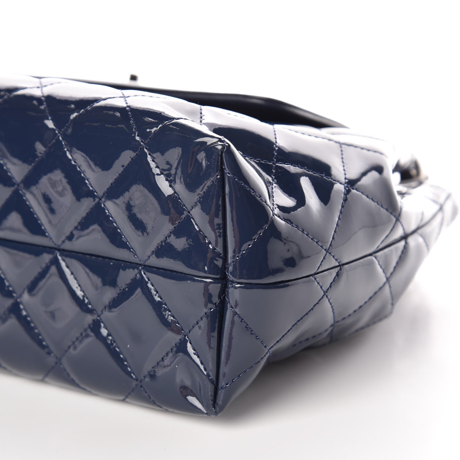 Chanel Patent Quilted Large Coco Shine Accordion Flap Dark Navy Blue 6 of 13