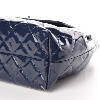 Chanel Patent Quilted Large Coco Shine Accordion Flap Dark Navy Blue 6 of 13