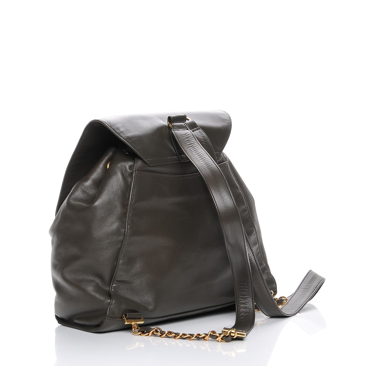 Chanel Lambskin CC Backpack Khaki 3 of 9