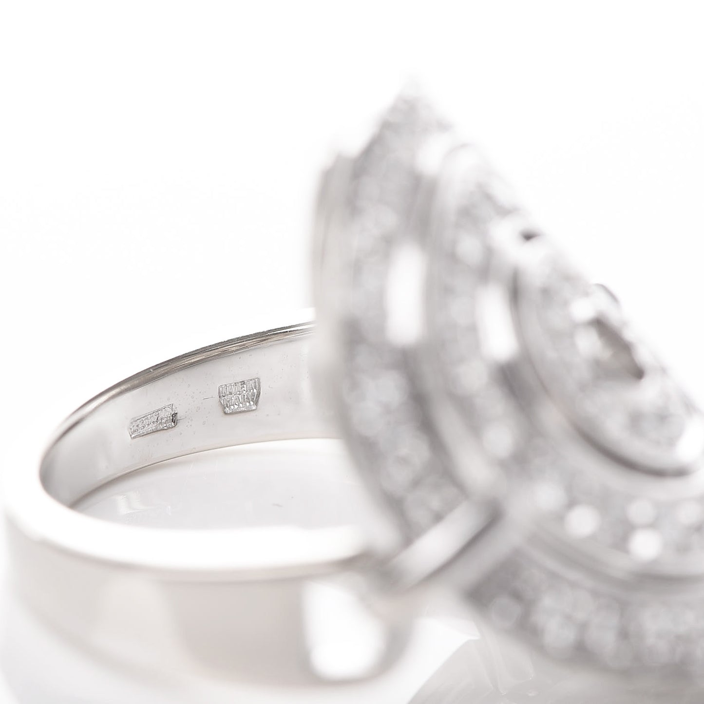 18K White Gold Diamond Astrale Cerchi Ring 55 7.25