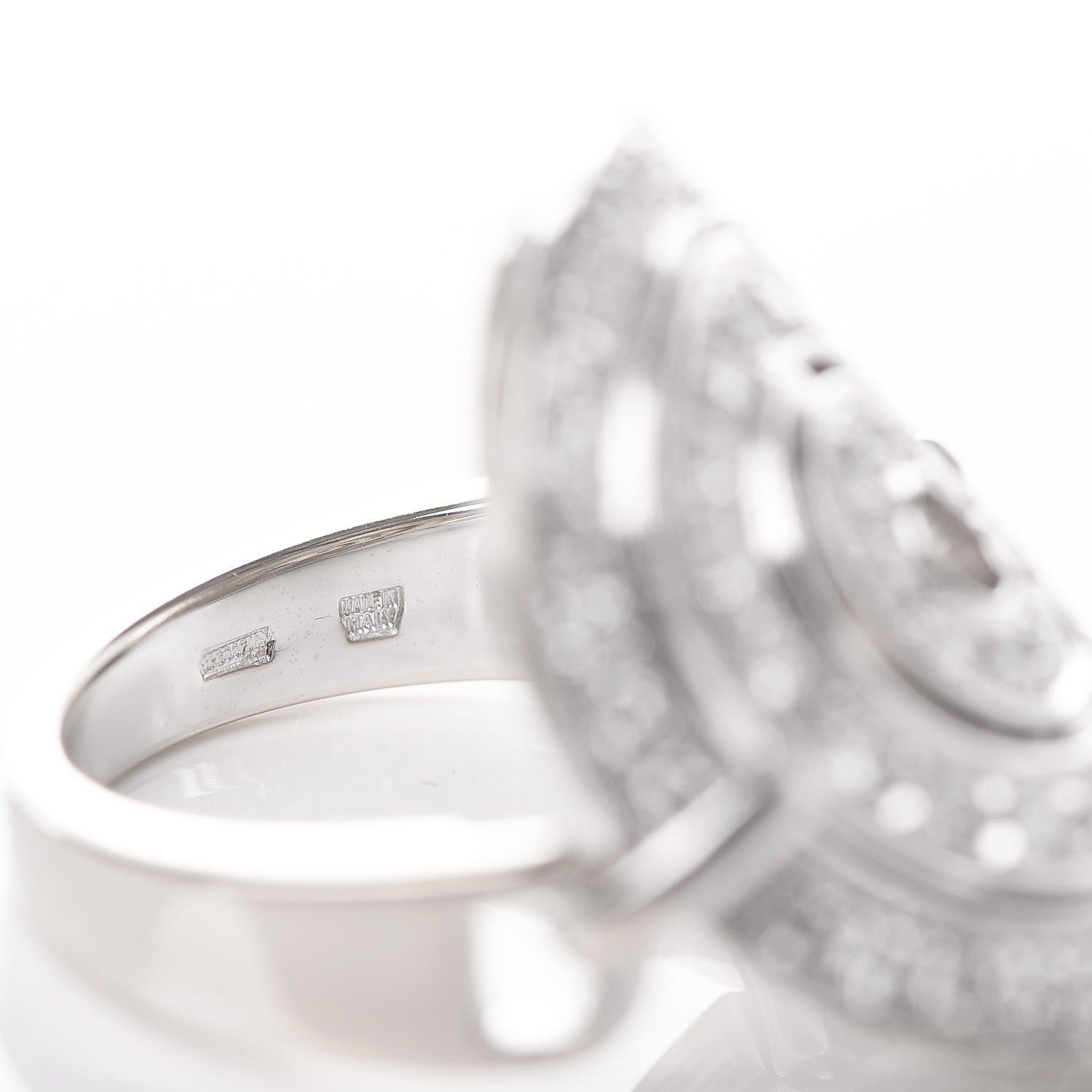 Bulgari 18K White Gold Diamond Astrale Cerchi Ring 55 7.25 5 of 6