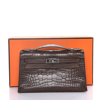 Hermes Matte Alligator Kelly Pochette Ebene 25 of 25