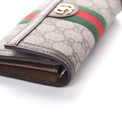 Gucci GG Supreme Monogram Web Ophidia Continental Wallet Brown 8 of 10