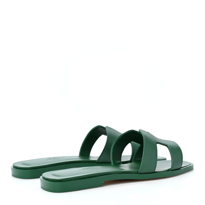 Hermes Calfskin Oran Sandals 36 Vert Electrique 4 of 8