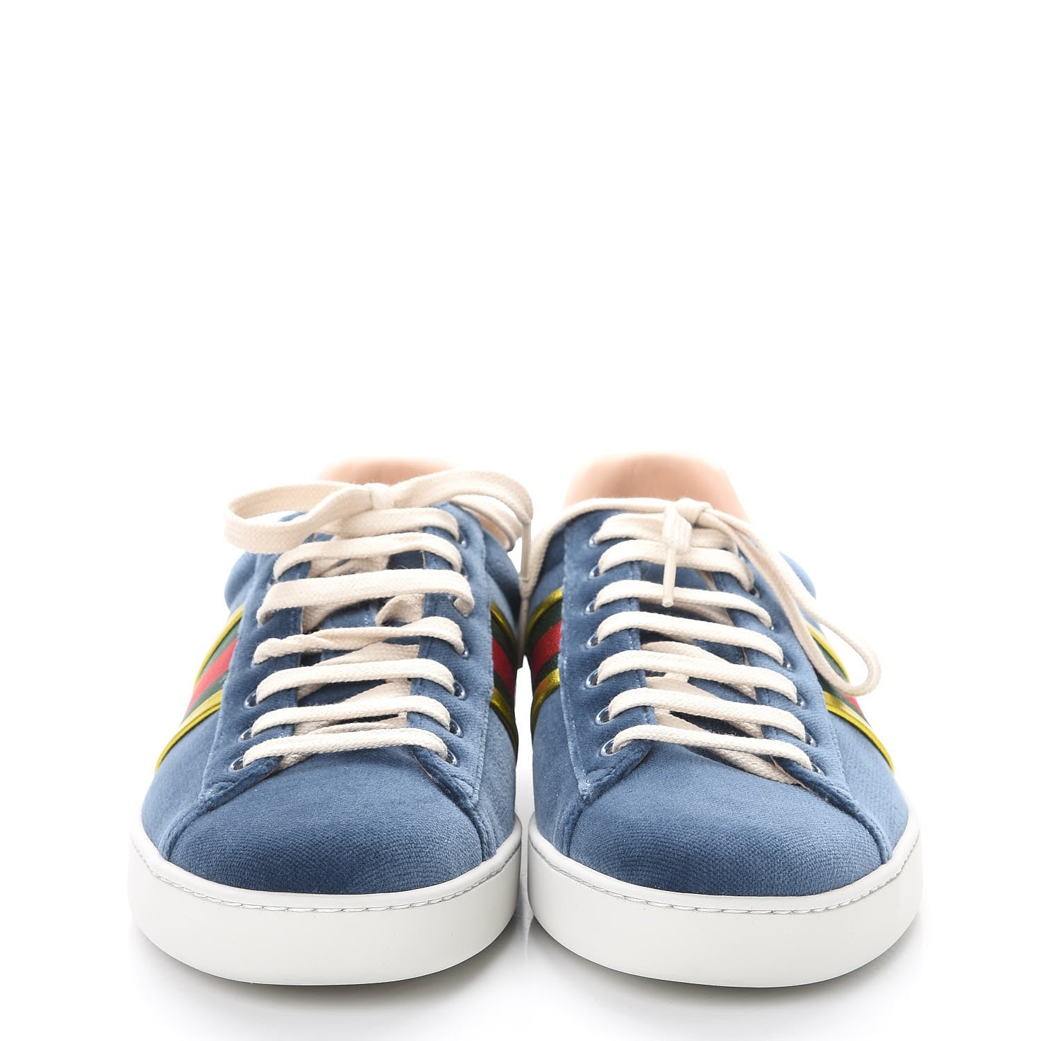 Gucci Velvet Web Mens Ace Sneakers 9 Blue 2 of 10