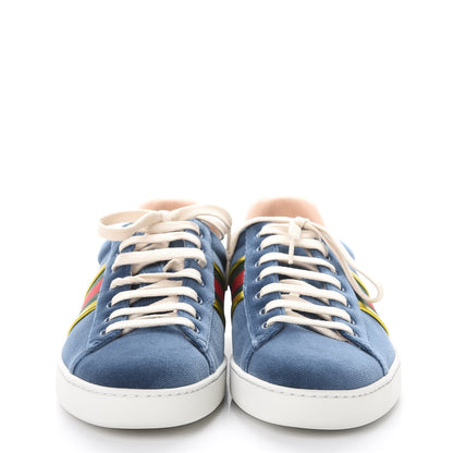 Gucci Velvet Web Mens Ace Sneakers 9 Blue 2 of 10