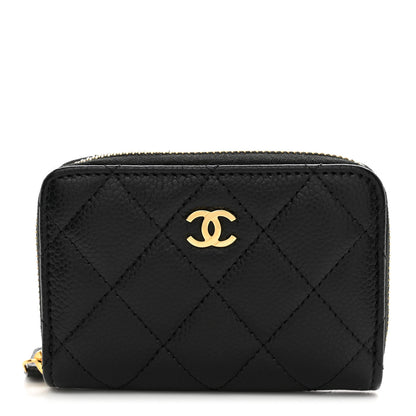 Chanel Caviar Quilted Zip Coin Purse Black 1 of 8